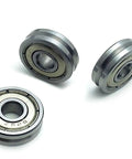 10 Pack V625ZZ V Groove Guide Pulley Ball Bearings Chrome Steel 5X16X5 mm showcasing three precision bearings for smooth operation.