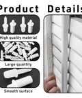 Top Notch Premium 60 Pieces White Plantation Shutter Repair Kit With Slick Heavy Duty Tilt Rod Shafts And Rock Solid Louver Pins For Zero Hassle Window Covering Restoration, high quality and smooth surface components.