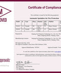 Certificate of Compliance for Top Tier Quick Response Upright Fire Sprinkler Head With Half Inch Npt Connection And 155 Degree F Glass Bulb Trigger.