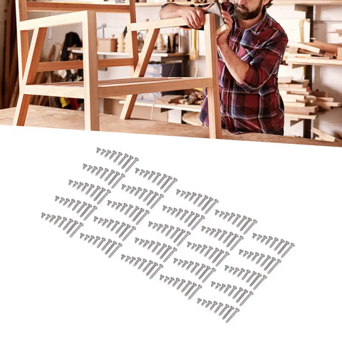 200 Pcs Self Tapping Screws Kit 304 Stainless Steel Cross Self Drilling Screws for wood, metal, and plastic with woodwork in background.
