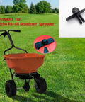 Upgraded Broadcast Spreader Replacement Part For Echo RB60 Seeder shown with seeder and mixing arm detail