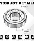 Heavy Duty Deep Groove Ball Bearing With Double Metal Shields And Chrome Steel Build Delivers Smooth Rotation And Durability For Long Lifespan Motor And Machinery Repairs Easy Install And Works Like A Charm In Any Setup At 35Mm X 80Mm X 21Mm, metal sealed with chrome steel finish