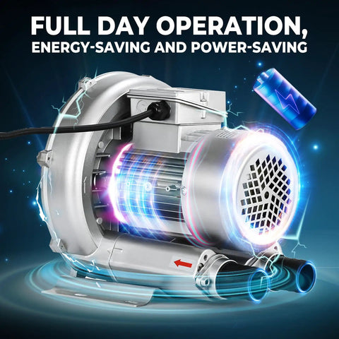 Heavy Duty High Pressure Vortex Ring Blower Six Tenths Horsepower 41CFM 110V 60Hz emphasizing energy-saving features