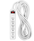 Long Reach 50 Foot 6 Outlet Surge Protector Power Strip with Lighted On and Off Switch 350 Joules 15 Amp 120 Volt 14 Gauge Wire