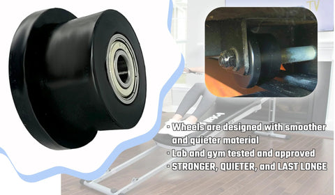 4 Pack Universal Gym Machine Roller Wheels Heavy Duty Black Plastic Rollers For Multi Model Home Fitness Equipment