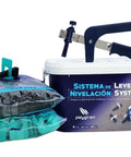 Tile Leveling System Starter Kit One Eighth Inch Three Millimeter Size With One Hundred Spacer Clips One Hundred Wedges And One Pair Of Installation Pliers Heavy Duty For DIY And Professional Tile And Stone Installations with packaging.