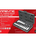Tamper-Proof Hex Socket Set With 28 Allen Bits, SAE And Metric Sizes, S2 Steel CrV Sockets in Pro-Grade Case Open View