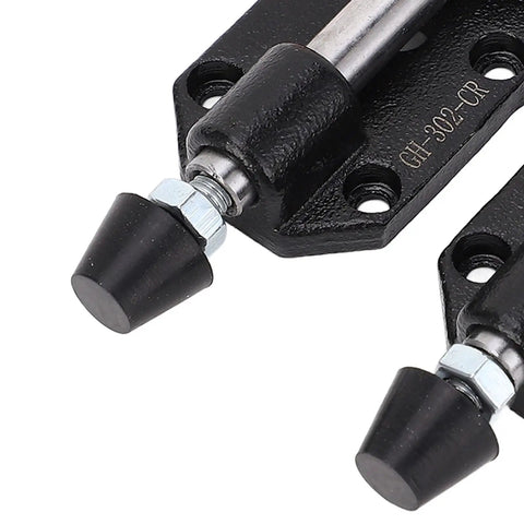 Rock Solid Two Pack Push Pull Toggle Clamps Built From Heavy Duty Cast Iron with no sweat quick release, close-up view of clamps.