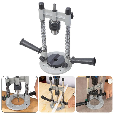 Versatile Drill Press Attachment For Vertical And Angled Boring With Rubberized Base Protection in metalworking use