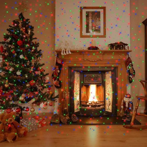 Dope Outdoor Christmas Laser Light Projector With Moving Star Pattern Waterproof Color Beams In Red Green Blue illuminating living room