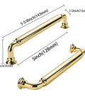 Built Like A Tank 10 Pack Polished Brass Cabinet Pulls 5 Inch Centers Heavy Duty Zinc Alloy Drawer Handles Made Tough. Close-up view.