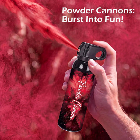 Game Changing Red Smoke Powder Cannon For Gender Reveals And Baby Showers With Authentic Fire Extinguisher Shape in action.