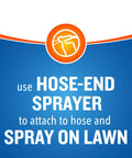 Backyard Bug Control Spray Concentrate 2 Pack With Hose End Sprayer instruction graphic for lawn application