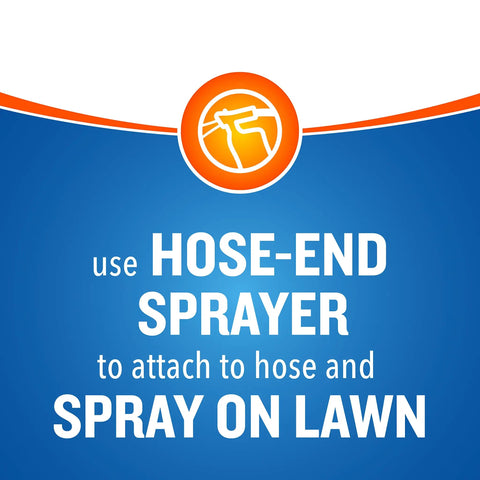 Backyard Bug Control Spray Concentrate 2 Pack With Hose End Sprayer instruction graphic for lawn application
