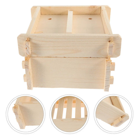 Premium Square Wood Steamer Basket With Tight Fitting Lid, built sturdy for steaming pasta noodles and veggies, showing top view.