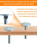 10 Pack Hella Sturdy Elevator Bolts 1/4-20 X 1-1/2 Inch Flat Head Heavy Duty Fasteners on a wooden surface showing seamless fit.