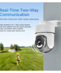 Rugged 10 Inch Touch Screen 4Ch Nvr Security Kit Packs Premium 5Mp Ptz Cameras For Flawless 360 Viewing And Crisp Night Vision Engineered For No Fuss Residential Surveillance, showing camera with remote intercom.