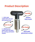 Tough As Nails Steel Spring Loaded Pull Pins With Smooth Action T Handle And Integrated Screw Lock Platform, heavy gauge 3/8 inch dowel plungers detail.