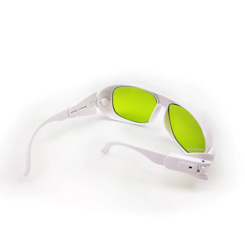 Pro Level Rugged Laser Safety Goggles With Universal EP Replacement Lenses For UV And Fiber Laser Protection non slip white design