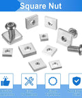 One Hundred M6 Square Nuts Built Tough From Quality Carbon Steel With Zinc Plating For Zero Hassle Fixes and Rock Solid Mounts.