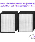 EPI-328 Replacement Filter Bundle For Air Purifier NS320 And EPI-328 Models H13 HEPA With Activated Carbon Includes 2 Pack HEPA And 4 Pack Pre Filter