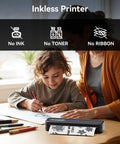 Upgraded Portable Wireless Printer With Touchscreen, Bluetooth Thermal Inkless M832D printing with child and parent