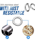 Rock Solid Stainless Steel Split Lock Washers Heavy Duty Elastic Spring Gaskets Hella Tight Bolt Fastening Hardware Quick Metric Assembly Kit For M2 To M30 Fit showcasing rust-resistant 304 stainless steel design.