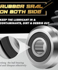 Close-up of 16 Pack RM2 2RS 3/8 Inch V Groove Roller Bearings highlighting rubber seals and lubrication protection.