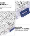Stainless Steel Serrated Lock Washers Set With Internal And External Teeth 400 Pcs Assortment Corrosion Resistant box
