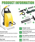 MiyKom Portable Steam Cleaner 3.5L Tank Delivers 230 Degrees High Temp Heat For Grease Removal In Kitchen Car And Home Surfaces with accessories.
