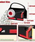 2 Pack Kickass Wrapping Paper Cutter And Tape Dispenser Set Delivers Rock Solid Straight Edges On Gift Wrap Every Time Includes Swappable Blades Zero Fuzz Ends Perfect For Holiday Present Wrangling Red And Black dimensions illustration with sizes displayed.