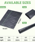 Heavy Duty Weed Barrier Fabric, 3 Feet By 50 Feet, 3.2 Ounces Landscape Workhorse shown unfolded, folded, and rolled for garden use.