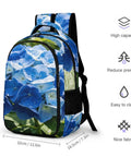 Spacious Unisex Backpack With Blue Hydrangea Print For Summer Garden Vibe, durable polyester daypack with large capacity