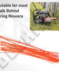 Must Have 30 Pack Universal Walk Behind String Trimmer Line Kit 21.25 Inch Replacement 0.155 Inch Line For Most Walk Behind Mowers Compatible With Senix Earthquake BILT Toro 58620 Easy Assembly, shown with trimmer lines and a mower in action.
