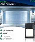 Sleek Black Heavy Duty Outdoor Wall Light Fixture With Bright 5000K LED Bulbs For Porch And Patio Easy Setup No Worries Design Rated For Thousands Of Hours Built Like A Tank Two Pack mounted by garage.