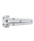 Heavy Duty Double Knuckle Truck Body Hinge With Ribbed Support Base Non Rising Right Hand Fit, chrome finish and precision drilled mounts.