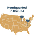 Map of the USA highlighting headquarters locations with pins, showing a simple design and national geography.