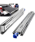 Tough As Nails Heavy Duty Drawer Slides With Secure Clip Lock For Big Loads 53Mm Cold Rolled Steel Runners close up with blue handle