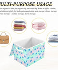 Insane Quality Foldable Storage Bin With Lid, Collapsible Box For Home Bedroom, 300D Oxford Fabric With Hollow Board Frame, Dustproof Flip Top Cover With Velcro Closure, Space Saving Container For Clutter Control with colorful palm tree design, ideal for organizing clothes.