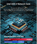 Intel i226-V network card showcasing 2.5G speeds on a blue circuit board, designed for efficient gigabit connectivity.
