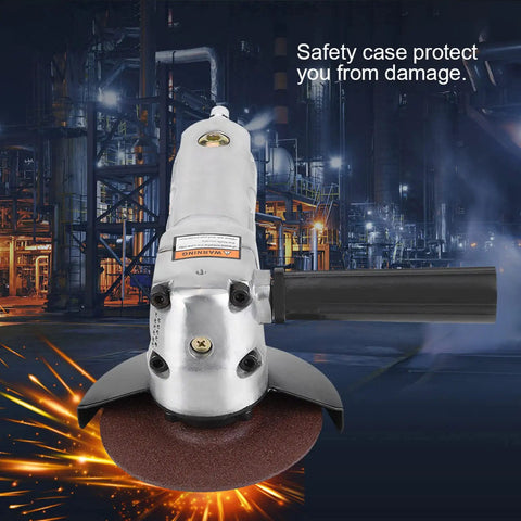 Badass Pneumatic Angle Grinder Coupled With A Four Inch Sanding Pad Delivers Eleven Thousand Rpm for tough metal polishing tasks