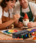 Beginner Wood Carving Kit With Blocks And Tools For Kids And Adults, All In One Whittling Set including paints in use on gnome figure