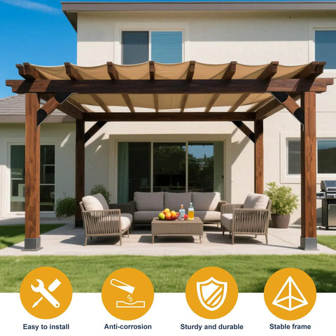Tough As Nails 2 By 4 Inch Pergola Brackets Kit - 8 PC 45 Degree Angle Supports, Carbon Steel With Black Powder Coat, DIY Corner Braces Built To Last For Gazebos, Decks, Patios, Sheds And Garages