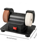 Bad Boy Twin Wheel Mini Bench Grinder With Slick Rubber Footed Base For Sharpening Polishing Space Saving Design 220 Volt Electric Edger Machine