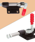 Four Pack 32mm Toggle Clamps with Quick Release, 500 Lbs Holding Capacity, Adjustable Stroke, Straight-Line Action Clamp