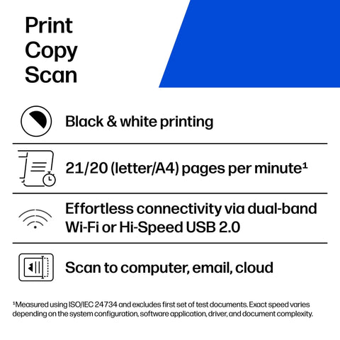 Wireless Laser Printer For Small Teams With Fast Black And White Printing Scanning And Copying Easy Setup And Mobile Printing Budget Friendly Compact MFP Built For Home Office Or Tiny Teams features and connectivity details