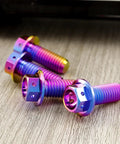Premium Grade Titanium Flanged Hex Head Bolts M10 X125 Pitch X73mm with colorful finish for motorcycle and car mods.