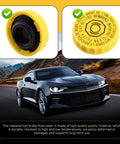 Beefed Up Brake Fluid Cap Replacement For Master Cylinder Reservoir Cap OEM 68211910AB 68303540AA Direct Fit For Wrangler Cherokee Compass And Chrysler Pacifica Yellow, shown in detail with yellow finish and gasket view