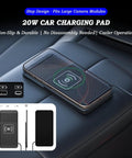 Premium Flat Wireless Charging Pad For Chevrolet Bolt Euv Bolt Ev Camaro on vehicle dashboard with non-slip surface.