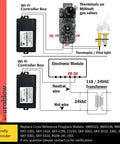 Smart Gas Fireplace Controller With WiFi Remote For Millivolt Valve diagram showing circuit and component connections.